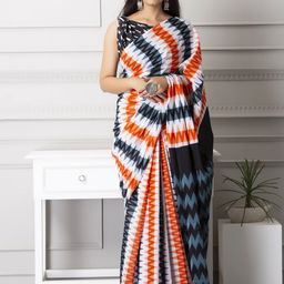 Craft Musium Striped Pure Cotton Bagru Saree-image-75
