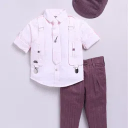 LITTLE COLLARS Boys Printed Shirt with Trousers-image-51