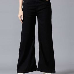 Rea-Lize Women Wide Leg High-Rise Stretchable Jeans-image-77