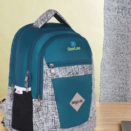 Seenlee Men Geometric Backpack with Compression Straps-4