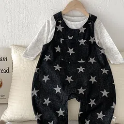 LULU & SKY Infants Boys Star Motifs Printed Dungarees-image-27