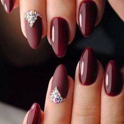 AMOK STORE Set Of 20 Classic French Artificial Nails - Mehroon-62