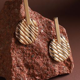 DressBerry Gold-Plated Circular Shaped Drop Earrings-image-57
