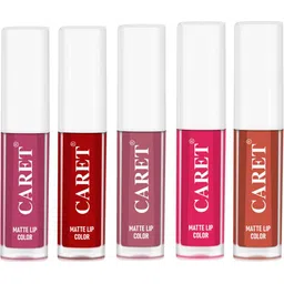 CARET ORGANIC Set Of 5 Liquid Long Lasting Matte Lipsticks - 10 ml - 8 - 3 - 2 - 4 - 6-39