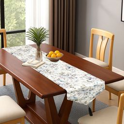 Kuber Industries Grey & White Printed Tasseled TableRunner-picture-10