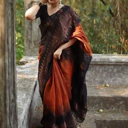 HERE&NOW Woven Design Zari Pure Silk Banarasi Saree-picture-50