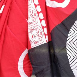 JAIPURI PRINT Tie and Dye Pure Cotton Block Print Saree image 3