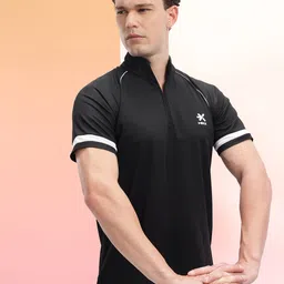 HRX by Hrithik Roshan Mock Collar Raglan Sleeves Rapid-Dry Training T-shirt-picture-32