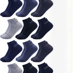 Akeeta Unisex Set Of 12 Striped Cotton Ankle Length Socks-picture-16