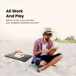 Portronics Black & Grey Printed Stratch Resistant Foldable Laptop Table image 4