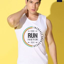 WOOSTRO Pack Of 2 Printed Combed Cotton Gym Vests VWS26(RUN WHITE)(ENJOY NAVY)-image-32