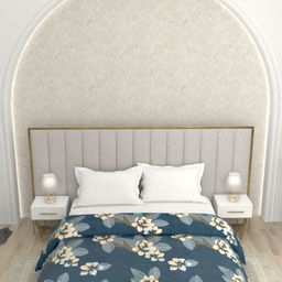 Pure Decor Blue & White Floral Microfiber AC Room 350 GSM Double Bed Comforter-image-89