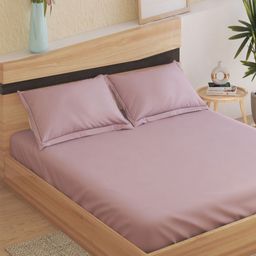 Home Centre Sienna Purple Cotton 144 TC King Bedsheet Set 2.74 m x 2.74 m-image-23