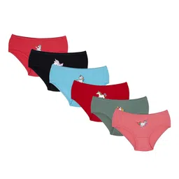 Red Rose Girls Pack of 6 Unicorn Printed Cotton Basic Briefs-picture-38