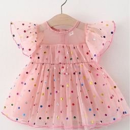 LULU & SKY Polka Dot Print Cold-Shoulder Fit & Flare Dress-picture-52