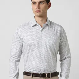Van Heusen Men Printed Slim Fit Cotton Formal Shirt-image-2