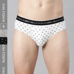 Force NXT Men Pack Of 3 Geometric Printed Assorted Basic Briefs MNFF-116-R3-24