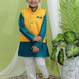 BownBee Boys Regular Pure Cotton Kurta with Pyjamas-picture-6