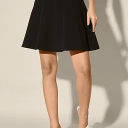 QIOA Flared Skater Mini Skirt-picture-58