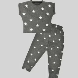 BAESD Girls Printed Round Neck Pure Cotton T-Shirt With Trouser-picture-18