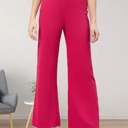 all about you Women Flared High-Rise Zip Trousers-image-86