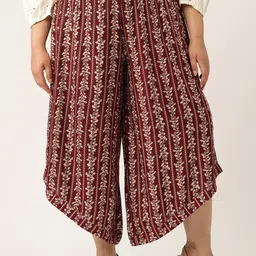 theRebelinme Women Floral Printed Relaxed High-Rise Easy Wash Plus Size Regular Trousers-image-99