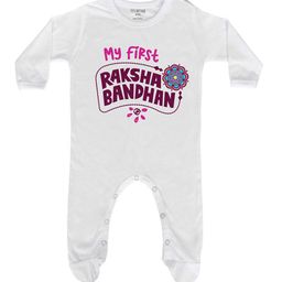 FFLIRTYGO Kids My First Rakshabandhan Printed Cotton Full Sleeve Rompers-image-16
