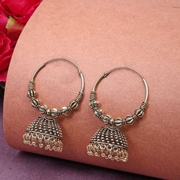 Anouk Set Of 2 German Gold-Plated Oxidised Dome Shaped Jhumkas-64