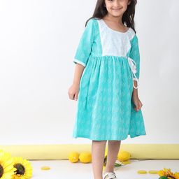Sangria Girls Printed Cotton Knee Length Dresses-image-130