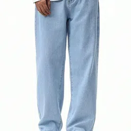 Playfeel Men Jean Mid-Rise Low Distress Baggy Jeans-picture-48