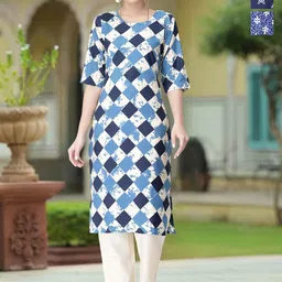 Moda Rapido Women Ethnic Motifs Printed Crepe Kurta-image-98