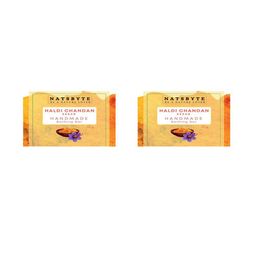 NATSBYTE Set Of 2 Haldi Chandan Handmade Bathing Bar - 120 g Each-10