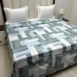 Pure Decor Blue & White Printed Pure Cotton Super King Duvet Cover-picture-39