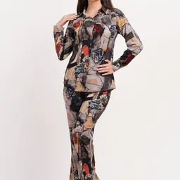 FIMS Abstract Printed Shirt With Trouser Co-Ords-3