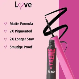 GLAM21 Set Of 2 Forever Matte Compact Powder-9g - Light Beige 02 & Xtreme Eyeliner - Black image 3