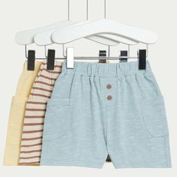 Marks & Spencer Boys Pack Of 3 Pure Cotton Striped Shorts-image-53
