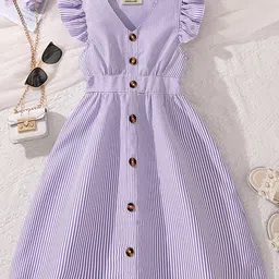 INCLUD Print Flutter Sleeve Fit & Flare Dress-8