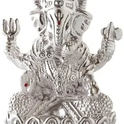 ASTRO-D Silver Ganpati/Ganesha 50GM Murti/Idol Perfect for Gifting & Pooja Decorative Showpiece - 2 cm-image-55