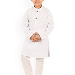 NEW GEN Boys Floral Embroidered Regular Thread Work Kurta with Pyjamas-picture-39