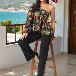 Pannkh Women Embellished One Shoulder Cotton Top-image-81