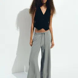 H&M Linen-Blend Drawstring Trousers-image-81