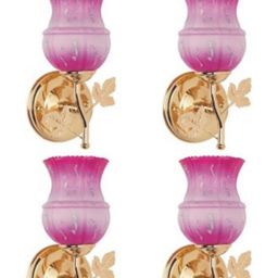 Somil Premium Designer Glass Wall / Night Lamp Elegant & Stylish Dcor Accent for Modern Interiors, color- - Pink, White; Size,- 19.5 X 17.5 X 28 CM-image-89