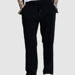 Snitch Men Black Relaxed Fit Trousers-image-66