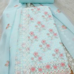 Soch Women Floral Embroidered Thread Work Unstitched Dress Material-image-25