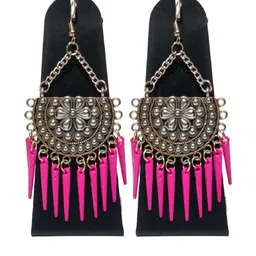 Weariton Women Silver-Plated Chandbalis Earrings-image-3