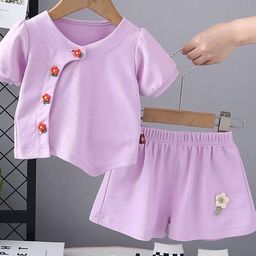 POP STREET KIDS Girls Round Neck Top With Shorts-image-42