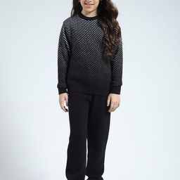 Monte Carlo Girls Self Design Round Neck Sweatshirt With Jogger-image-75