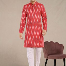 SKAVIJ Men Printed Regular Pure Cotton Kurta with Pyjamas-9