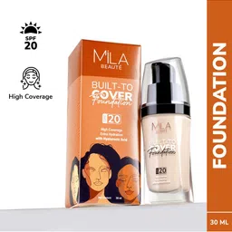 MILA BEAUTE Built To Cover Foundation SPF 20 With Hyaluronic Acid - 30 ml - Ivory-38