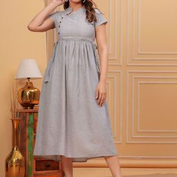 SARAI CREATIONS Striped Fit & Flare Midi Dress-picture-20